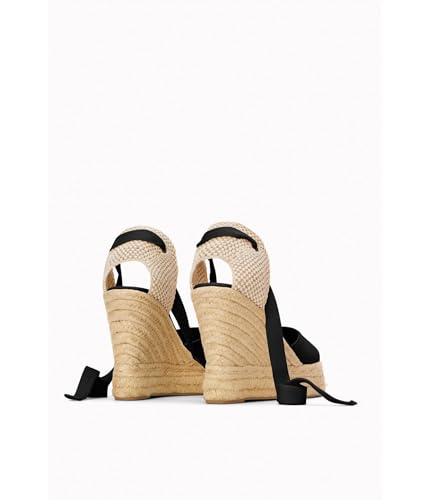 Soludos Sandália feminina plataforma espadrille, Noche preto, 34