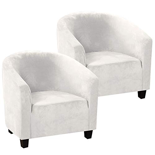 2PCS Club Chair Slipcover,Stretch Velvet Tub Chair Covers Removable Armchair Cover Slipcovers Sofa Cover Spandex Couch Covers Furniture Protector with Elastic Bottom for Living Room
