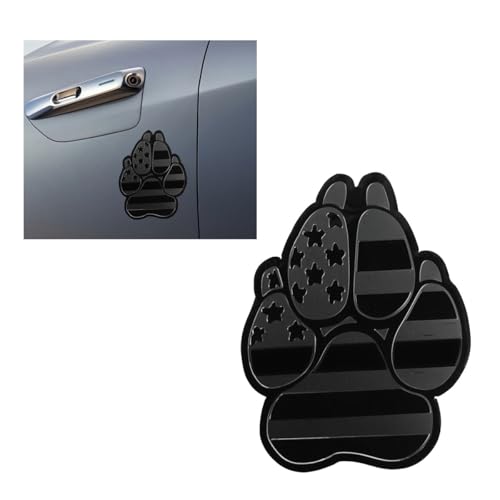 American Flag Dog Paw Car Emblem, K9 Unit 3D Vehicle Sticker