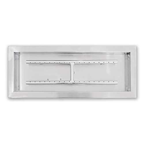 Bluegrass Living BFP24RK Stainless Steel Drop-in Burner Pan for Liquid Propane Fire Pits, 24 Inch, Rectangular