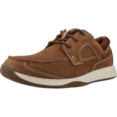 Clarks Sailview Lace, Zapatillas Hombre, Marrón (Light Tan Nubuck), 43 EU