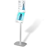 Thyle Soporte para folletos publicitarios de 8.5 x 11 pulgadas, área de papel, horizontal, soporte para folletos de documentos, literatura, soporte para folletos, cuerpo de aluminio anodizado plateado