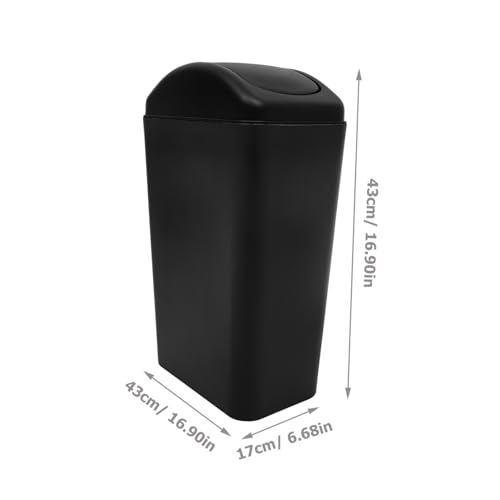 Caneca de basura rectangular con tapa negra 1 ml miniatura 2