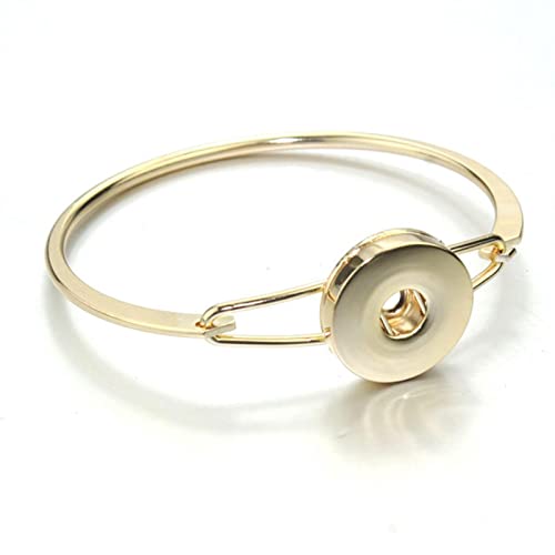 SSHUN 1 Pulsera de Cobre y Oro a presión para Mujeres y Hombres, Apta para Bricolaje, Botones a presión de 18 mm, joyería, Pulsera con botón a presión, brazaletes-Oro Cover