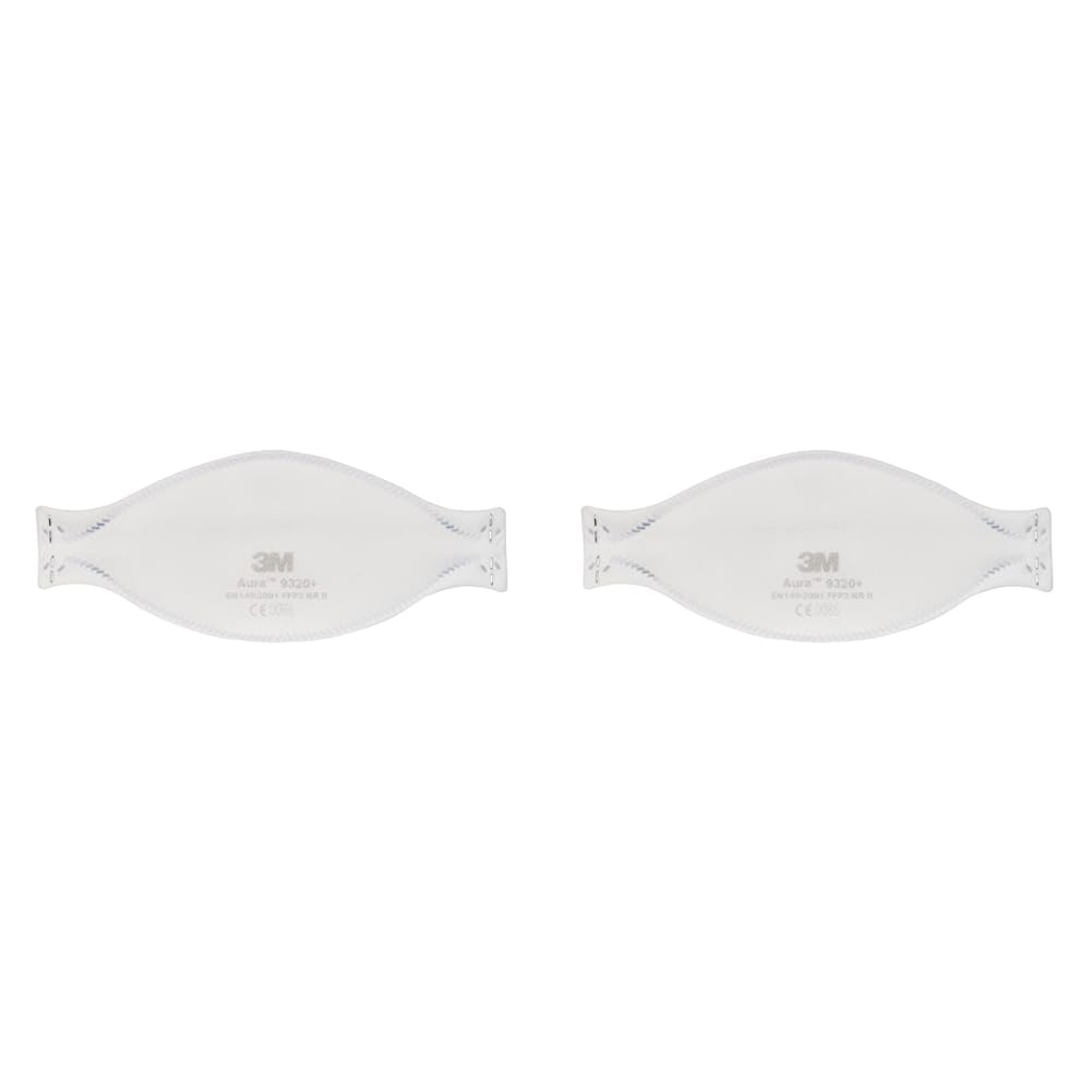 3M Aura 9320+ Atemschutzmaske FFP2 – Komfortable Partikelschutzmaske mit optimaler Gesichtsanpassung – Einwegmaske mit Schutzstufe FFP2 - einzeln verpackt, 20 Stück (Packung mit 2)