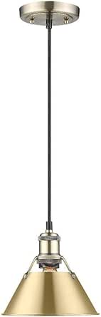 Brushed Bronze &amp; Aged Brass Small Pendant by Golden Lighting