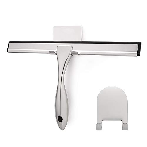 Alotpower Shower Squeegee, Stainless Steel Shower Squeegee Cleaner Glass Wiper for Shower Doors