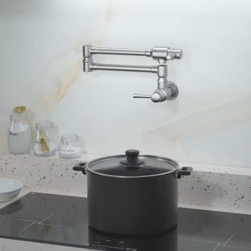 Cwm IM-US-KH54 Imlezon Stainless Steel Pot Filler Faucet Commercial Wall Mount Kitchen Sink Faucet Folding Stretchable thumb #3