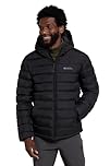 Mountain Warehouse Seasons Mens Fur-Lined Padded Jacket - Microfibre insulation & Faux Fur Puffer Coat with Side Pockets - Best for Autumn, Winter, Outdoors Black 4XL