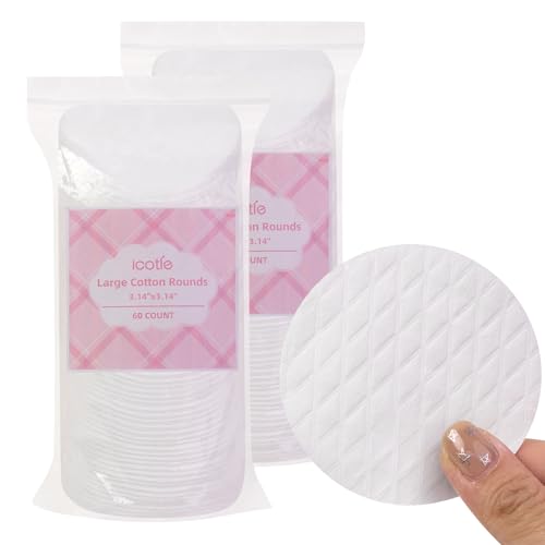 ICOTLE Extra Large Cotton Rounds, Diameter 3.14", 100% Pure Cotto...