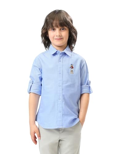 Image of USPA Kids Boys Oxford Solid Regular fit Shirt