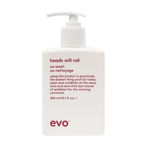 EVO heads will roll cleansing conditioner, Leicht schäumender Reinigungs-Conditioner für welliges, lockiges Haar I verleiht Geschmeidigkeit und reduziert Frizz I vegan, ohne Sulfate, 300ml