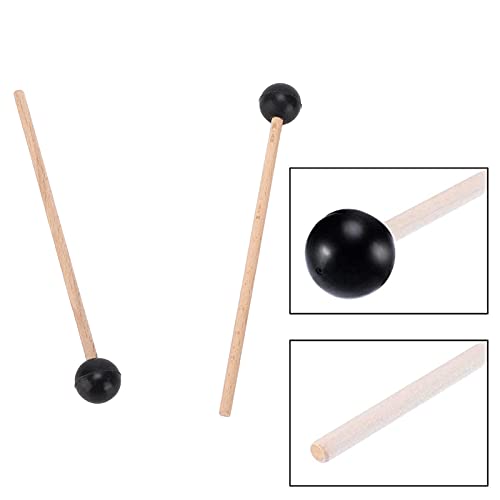 Keenso 2Pcs Batería Fuerte Baquetas de Cabeza Redonda de Goma con Mango de Madera para Percusión miniatura 5