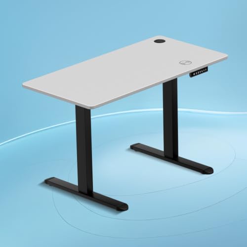Image of The Sleep Company AeroPro Electric Height Adjustable Desk | Ergonomic WFH Table | 4 Memory Presets | Wireless Charging | 2 Yr Warranty | 1200x600 Top | Free Installation | White & Black