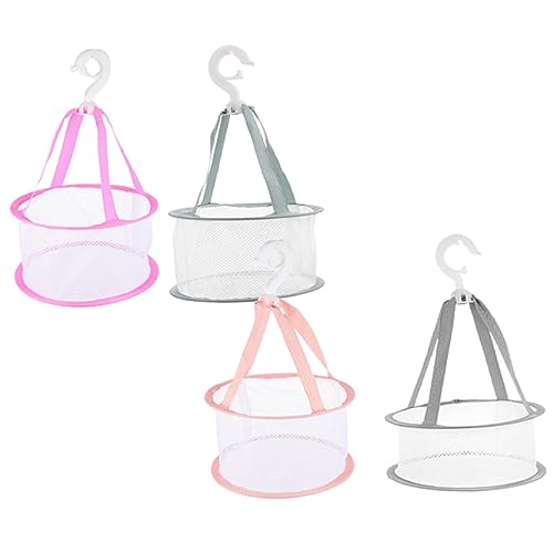 Beavorty 4個 メイクブラシ乾燥ネットバッグ 化粧用スポンジ 吊るしメッシュ乾燥機 メイクアップパウダーパフ セーター乾燥ラック 繰り返し使える衣類乾燥機 おもちゃ物干し ファブリック