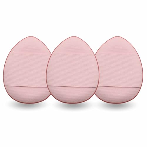 Set de 3 esponjas de maquillaje de dedos, Mini esponjas aplicadoras, Esponjas cosméticas tipo dedal, Esponjas para aplicación precisa, Esponjas de precisión para cosméticos - Rosa