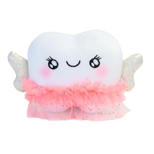 MINIIMOM Blushing Tooth Fairy Pillow | Tooth Holder with Wings & Pocket | Gift for Girls