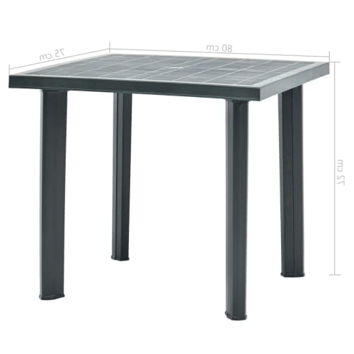 lyrlody Küchen-Esstisch, leicht zu reinigender tragbarer Gartentisch, wetterfest, mit Regenschirmloch für die Familie im… – Bild 3