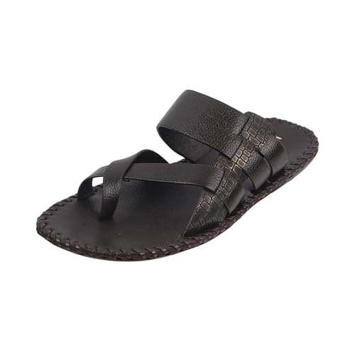 Image of Metro Men Faux Leather Thong Chappal
