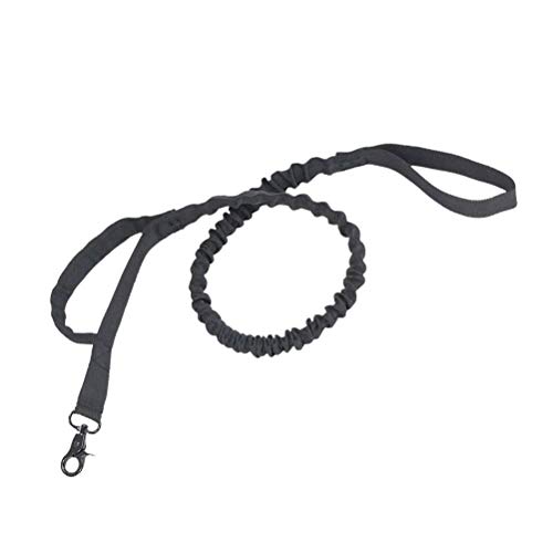 Coleira ajustável de nylon elástico tático para treinamento de cães da polícia militar (preta)-Supri