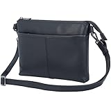 [TIDING] 服の中に隠せる サッコシュ バッグ メンズ 本革 ショルダーバッグ 薄マチ iPadmini YKK 牛革 ナッパレザー ブラック オリーブ【日本会社正規品】 (ブラック)