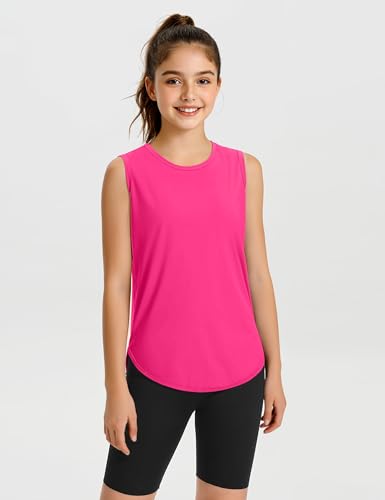 Image of JOCMIC Girls Tank Tops Quick Dry Athletic Sleeveless Shirts UPF50+