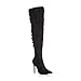 Price comparison product image Ajvani high Heel Ruched Slouch Over Knee Pointed Thigh Boots Size 6 39 Black