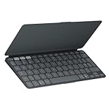 Logitech Keys-To-Go 2 Portable Bluetooth Keyboard for Tablet With Built-in Cover, Slim and Compact Wireless Keyboard, Windows, Android, Linux, iPad, iPhone, Mac, Apple TV, QWERTY UK Layout - Graphite