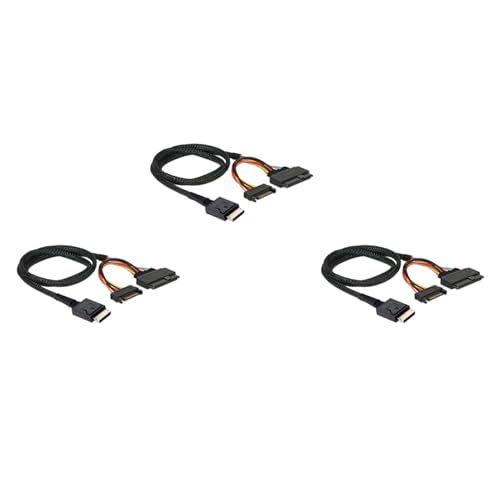 Gvvsjgdbis 3X Gen 4 Oculink SFF-8611 4I a PCIe SFF-8639 U.2 NVMe con cable de servidor de alimentación SATA 15P macho