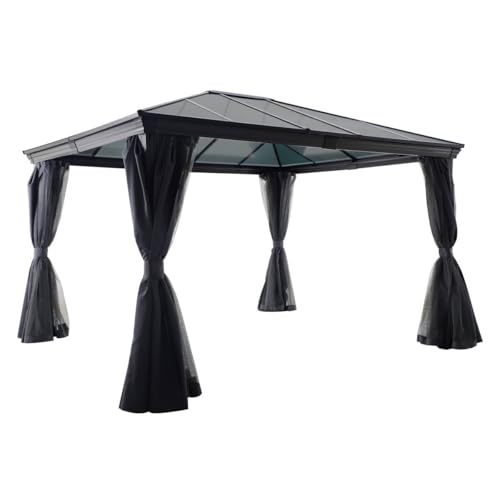 Hespéride - Tonnelle Belize Graphite - 5 Places - Polyester Acier Traité Époxy Anti-Rouille -...