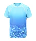 Qterdiz Camiseta de natación de manga corta para niños de secado rápido Rashguard bañador 110-164, 5-6 Años
