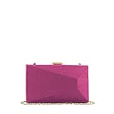 cadena de hombro MODELISA - Bolso Clutch Mano Cadena De Hombro Evento Novia Fiesta Noche Mujer (Vino)
