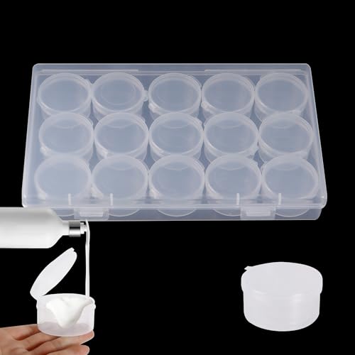 ZFYOUNG 50 pcs plastic cosmetic jar 5g/5ml clear case with snap lids portable,Travel Storage Cosmetic Samples Beauty Products Mini Containers with Lids, Airtight Cosmetic Containers with Lids,Holds lotions, creams, beads, rhinestones