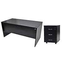 Amazon.co.jp: ワークデスク 3段 サイドチェスト 幅180cm×奥行き80cm