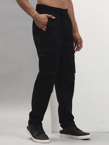 Image of Q - RIOUS Men's 6 Pocket Cotton Cargo Pants - Relaxed Fit Utility Trousers