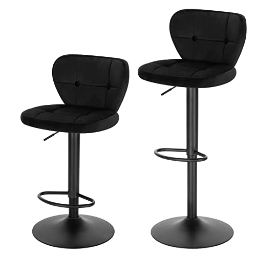 Taburetes Altos de Cocina Madera y Negro Marca eSituro