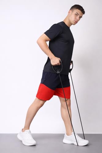 Image of London Hills Men's Sports Running Shorts Lightweight Quick Dry Gym Workout Training Shorts with Zipper Side Pockets Elastic Waist Adjustable Drawstring Athletic Activewear Running Jogging Fitness Yoga
