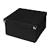 Samsill PNS02LSBK Pop n' Store Decorative Storage Box With Lid - Collapsible and Stackable - Medium Square Box - Black - Interior Size (9.75"x9.75"x5.75")