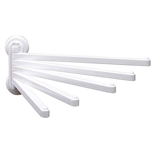 Rail de serviette pivotant 5 bras en acier mat pour optimiser le rangement de la salle de bain