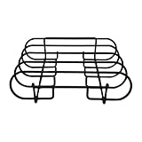 Rippengestell aus Edelstahl – Edelstahl, 12 x 25,3 x 7,3 cm, 4 Schlitze, antihaftbeschichtet, praktischer Grillständer, Rippenregal, Fleischgrillständer, für Zuhause, Küche, Picknick, Outdoor, Camping