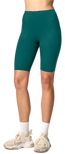 Merry Style Leggings Corti Pantaloncini Donna MS10-145 (Verde Smeraldo, S)