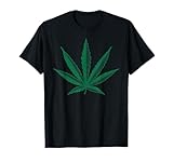 Vintage Pot Leaf T-Shirt Marijuana Hemp Green Graphic Art T-Shirt