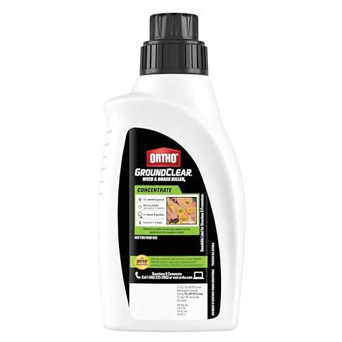 Image of Ortho GroundClear Weed and Grass Killer2 Concentrate, Broadleaf Weed Control for Landscape Beds, Around Vegetable Gardens or Patios, Results in 15 Minutes, OMRI Listed, 32oz. (Pack of 2)