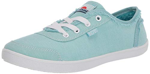 Skechers BOBS Women's Bobs B Cute-Frayed Corduroy Slip on Sneaker, Aqua, 6.5 M US