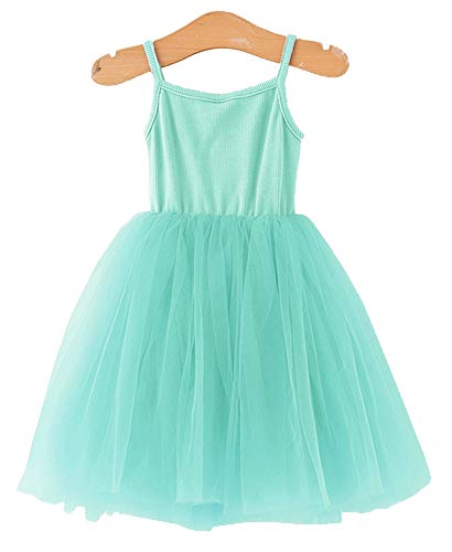 Image of GSVIBK Baby Girls Tutu Dress Sleeveless Toddler Cotton Tulle Skirt Princess Party Prom Dresses