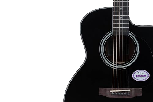 Image of Saga SF-600GC-BK Grand Concert Acoustic Cutaway Guitar (Black)