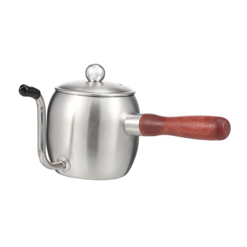 Luxshiny Long Spout Hand Brewing Coffee Kettle Wooden Handle Stainless Pot for Manual Brewing for Home Use