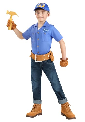 Disney Wreck It Ralph Fix It Felix Boy's Costume - Shirt, Belt, Hat, Gloves - Kid's Movie Character Outfit XL