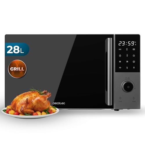 Cecotec Microonde Digitale con Grill 28L Proclean 2800. 900W, Grill 1200W, Convezione 2200W, 8 Programmi, 5 Livelli di Potenza, Piatto 315mm, Timer 60m, Sicurezza Bambini, Tattile