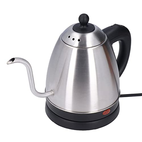 AKLOSIPY Eel Elektrischer Kaffeekessel mit Schwanenhals – Beheizter, Rutschfester Handgießtopf mit 1360 W, Schnellem Aufheizen. 2-Liter-Wasserkocher, Wasserkocher Zum Übergießen von Kaffee,